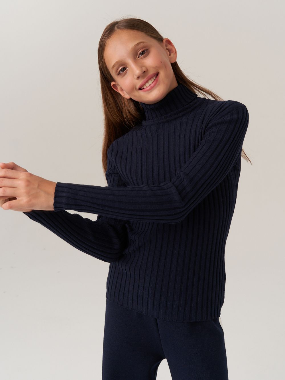 Джемпер водолазка для девочки AT274 синий