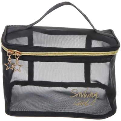 Косметичка прямоугольная «ЭЙФОРИЯ», цвет черный, 21*12*13см