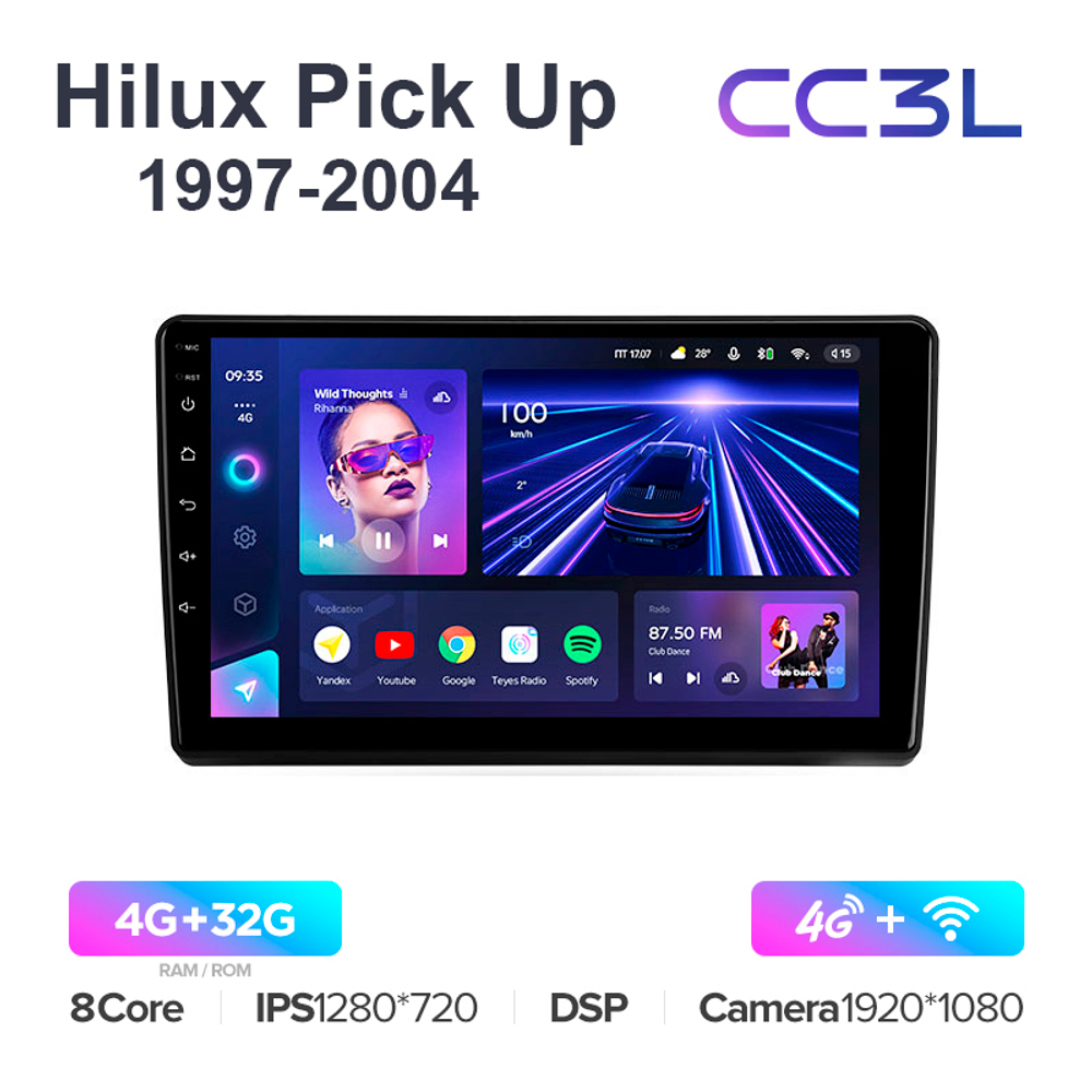 Teyes CC3L 9"для Toyota Hilux Pick Up 1997-2004