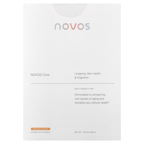 NOVOS, Novos Core, смесь для долголетия, для ежедневного приёма, апельсин, 30 пакетиков по 13 г (0,46 унции)