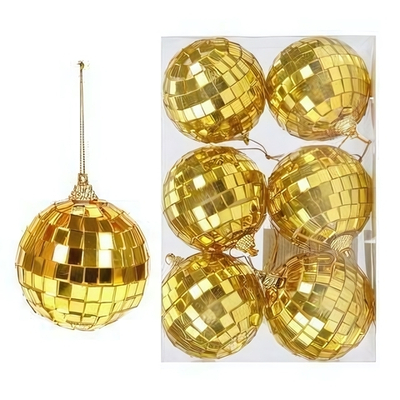 Набор елочных шаров 6 шт., 6 см, золото