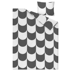 IKEA BRUKSVARA  (ИКЕА БРУКСВАРА)  -  Пододеяльник и наволочка, антрацит/белый, 150x200/50x60 см