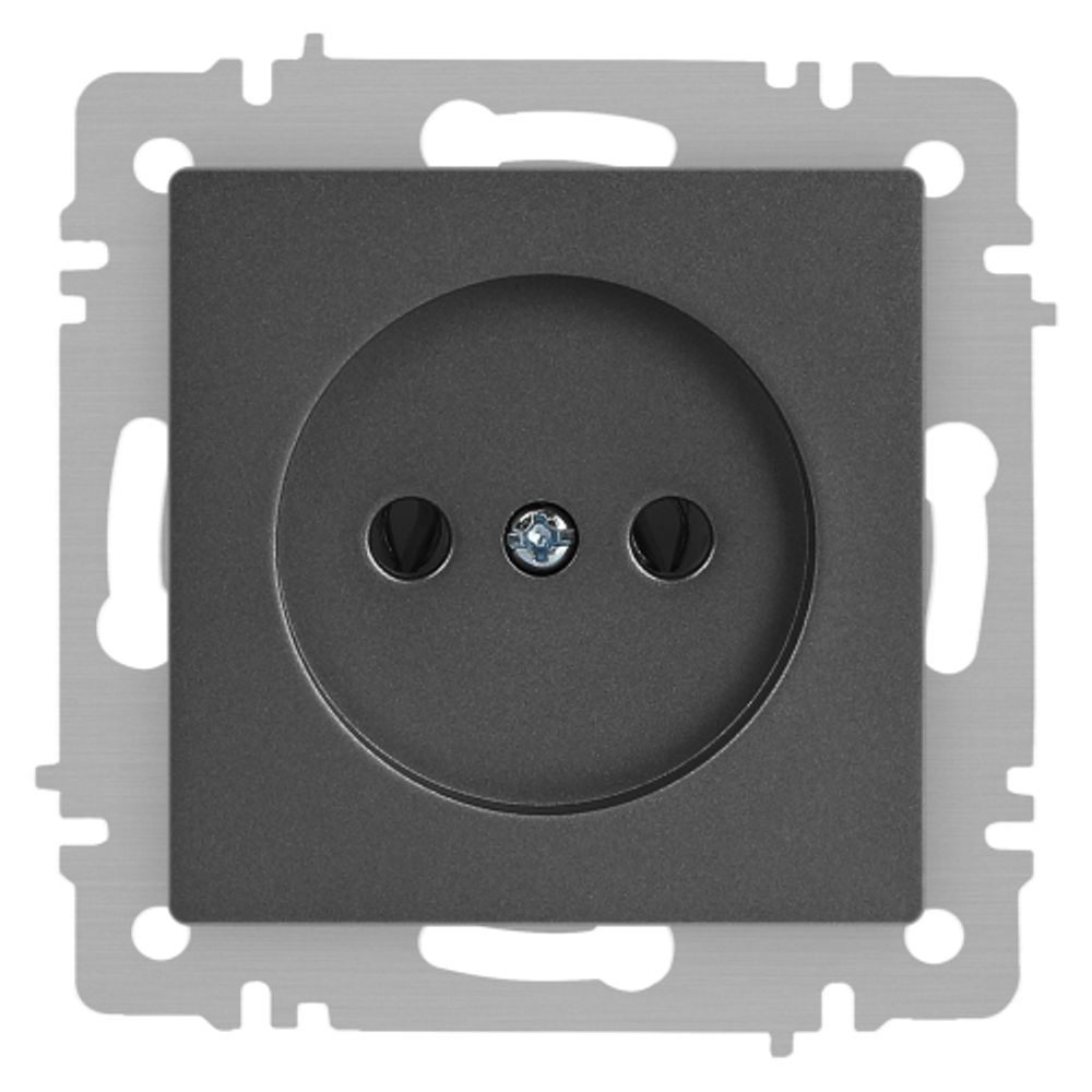 Розетка Intro Accent 6-201-07 2P 16А-250В IP20 СУ AL/CU графит | Intro