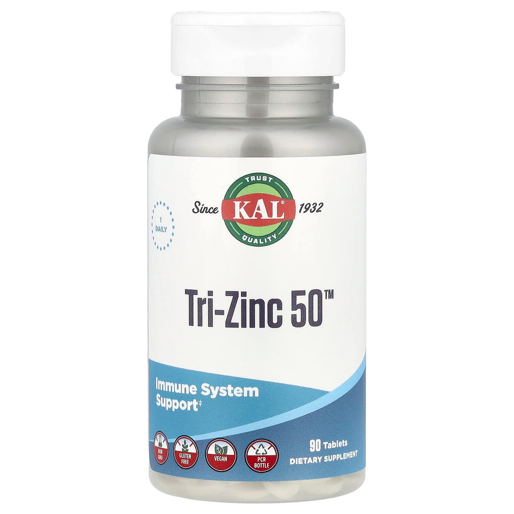 KAL, Tri-Zinc 50™, 90 таблеток (50 мг в 1 таблетке)