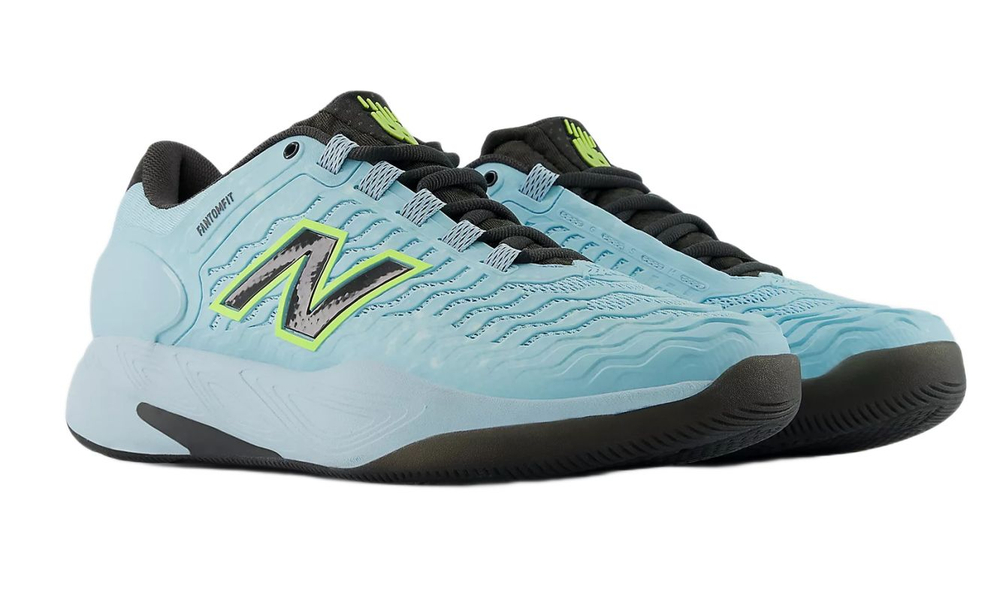 Мужские кроссовки теннисные New Balance Fresh Foam X CT-Rally V2 - light blue/black/neon yellow