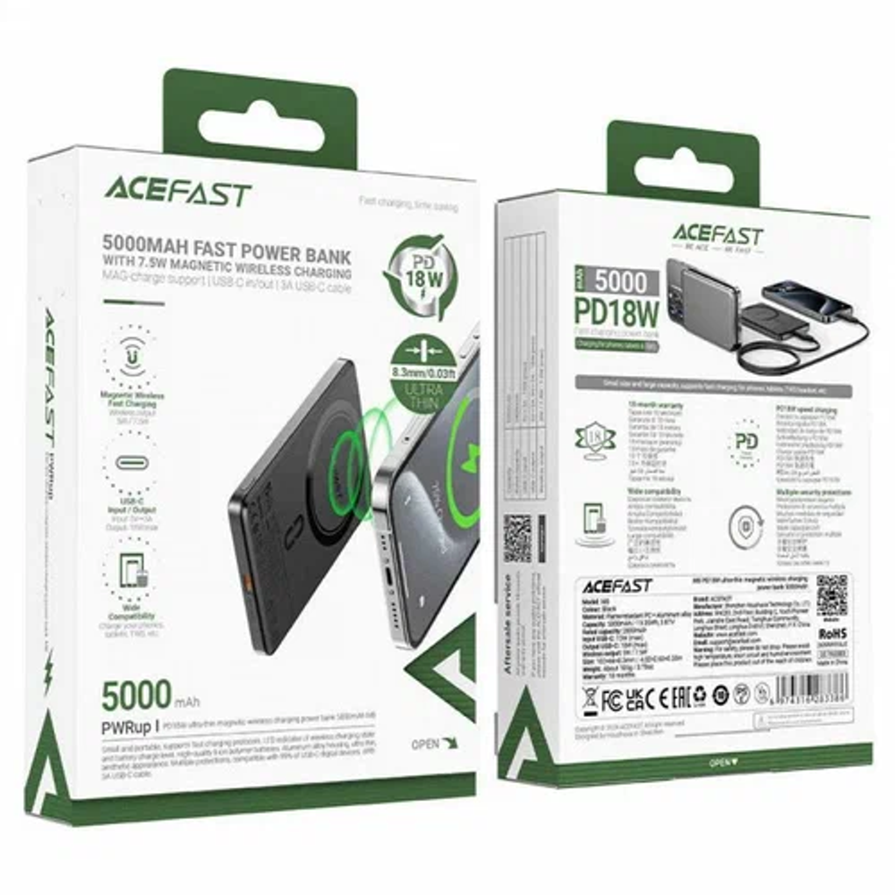 M8-5000 PD18W ultra-thin magnetic wireless charging power bank