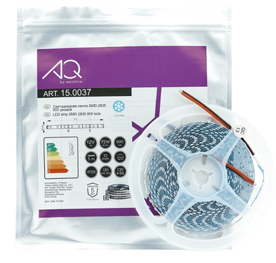 Лента светодиодная 2835, 180 LED/м, 12V, 14,4W/м, 10 мм, IP20, холодный белый, A