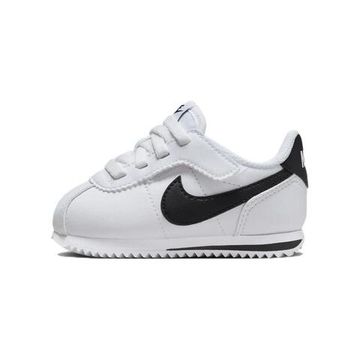 Кроссовки NIKE Cortez Легкая детская обувь, низкие кеды, белый/черный, для маленькой
