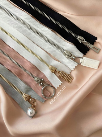 Молния Белая Серебро Неразъемная