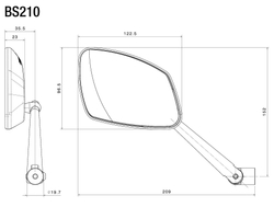 Rizoma Зеркало 4D левое BS210