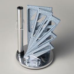 НАБОР НОЖЕЙ AGNESS С НОЖНИЦАМИ И МУСАТОМ НА ПЛАСТИКОВОЙ ПОДСТАВКЕ, 8 ПРЕДМЕТОВ (КОР=6НАБОР.)