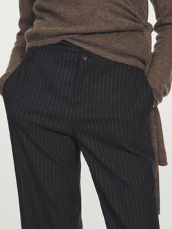 Massimo Dutti Широкие брюки в тонкую полоску, серый