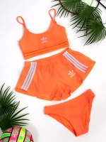 купальник раздельный 3 в 1 с шортами спортивный Adidas