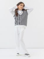 Жилет черно-белый для девочки арт. АТ951