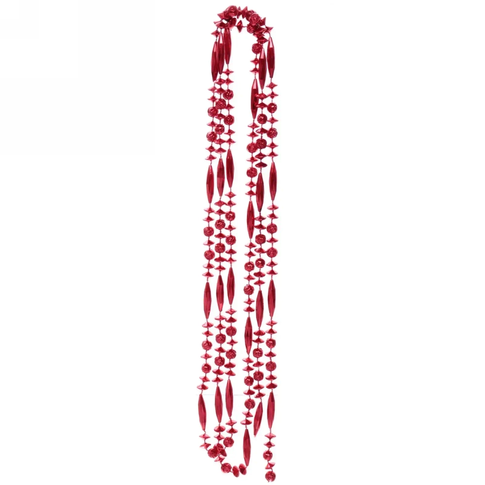 Бусы на ёлку 2м «Бриллианты», Красный