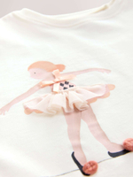 Футболка и шорты в комплекте для девочки Next AB4-633, Белый, Серый