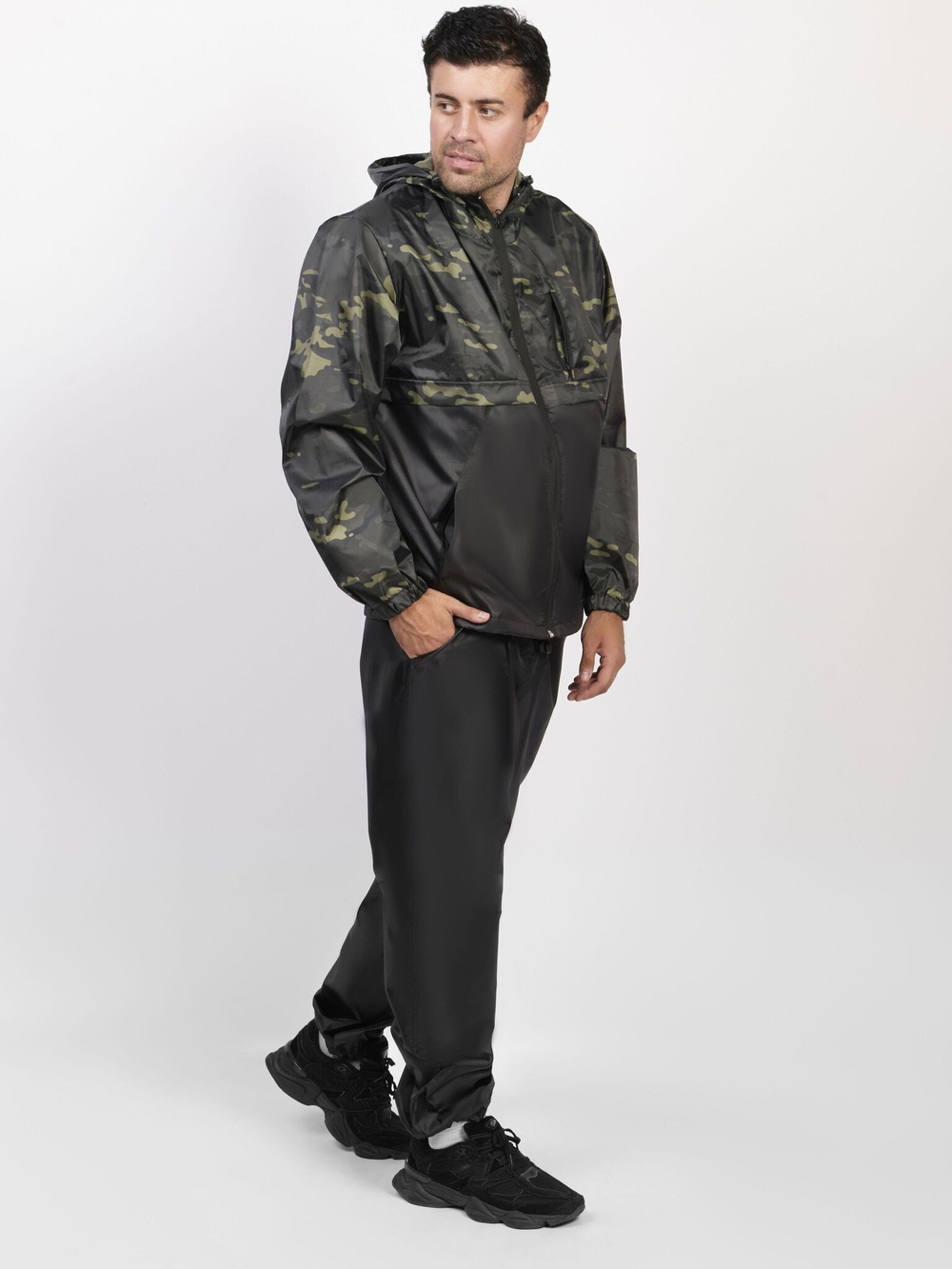 Спортивный костюм Prival Ветровлагозащитный, чёрный + кмф К4