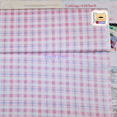 Ткань для пэчворка 20805 (розово-голубая клетка) 45х55см