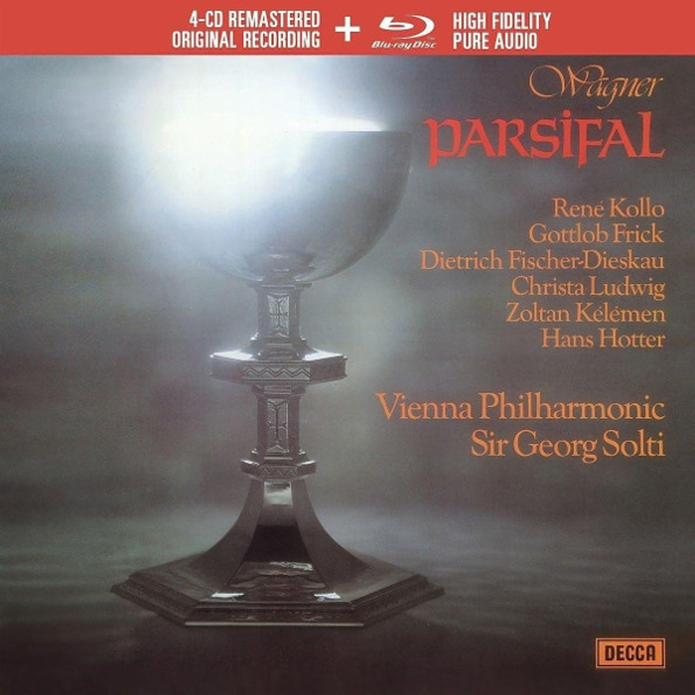 Rene Kollo, Gottlob Frick, Christa Ludwig, Vienna Philharmonic, Sir Georg Solti / Wagner: Parsifal (4CD+Blu-ray Audio)