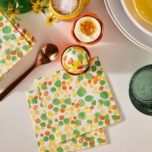 ТЬЯРЛЕК TJАRLEKС Салфетки 24х24 см бумажные, цветные/горошек