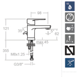 Смеситель для раковины TITANIUM 1801