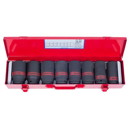 Цена на KING TONY (6410SP) Набор ударных глубоких торцевых головок 3/4", 6-гранные, 1"-1&1/2", 8 предметов