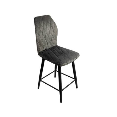 Стул Лацио полубарный (каркас Титан Муар, ткань Plush Graphite)