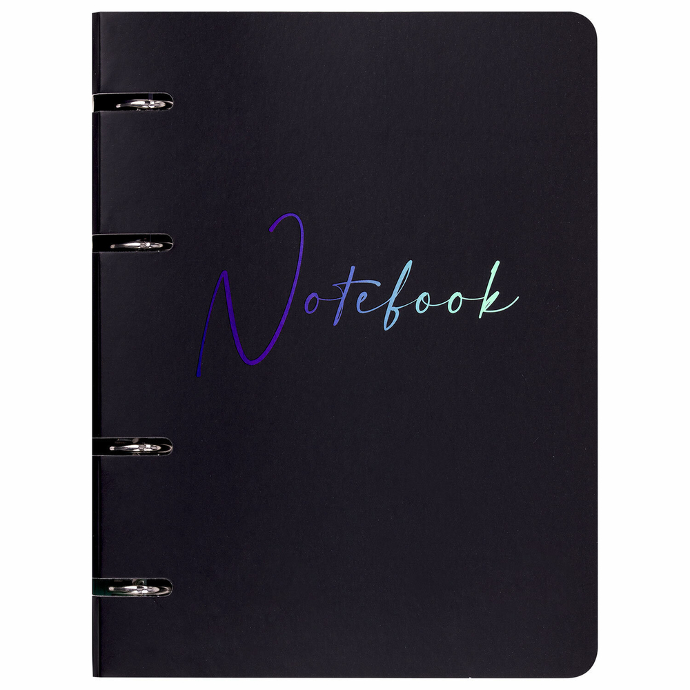 Тетрадь на кольцах А5 160х212 мм 120 листов картон выборочный лак клетка BRAUBERG "Notebook" (3 штуки в упаковке)