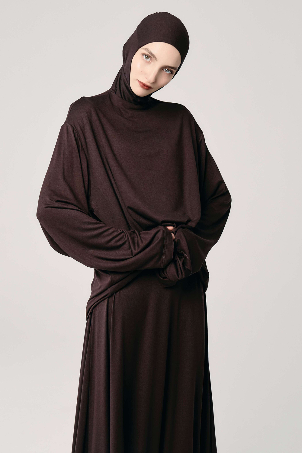 Лонгслив база коричневый