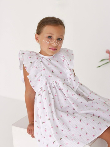 Платье из муслина «Тюльпанчики»