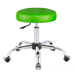 Вращающийся табурет на роликах зеленый
