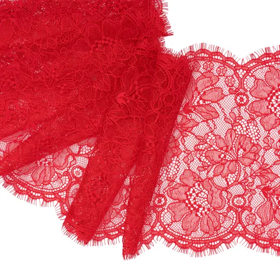Кружево реснички красные (21х140 см)