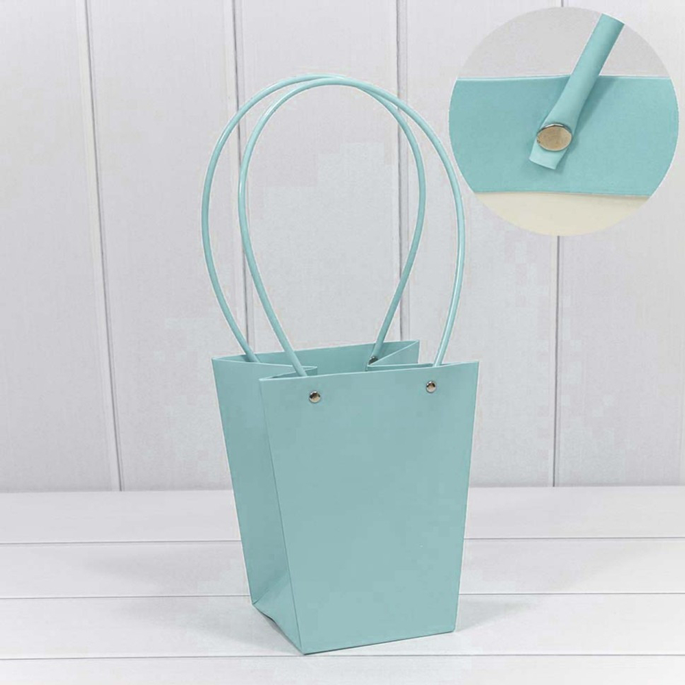 Пакет подарочный 20х17х12см Ваза для цветов (Голубой)