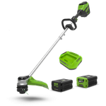 Аккумуляторный триммер Greenworks GD60LTК4, 60v, 40 см, (2108307U2B), с аккумулятором 2 А·ч ; 4 А·ч и зарядным устройством