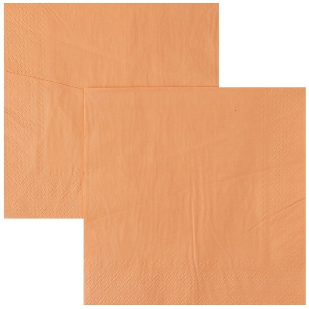 Салфетки однотонные, Персиковый, 33 см, 12 шт.