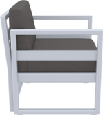 Кресло пластиковое с подушками Siesta Contract Mykonos, серебристый, темно-серый