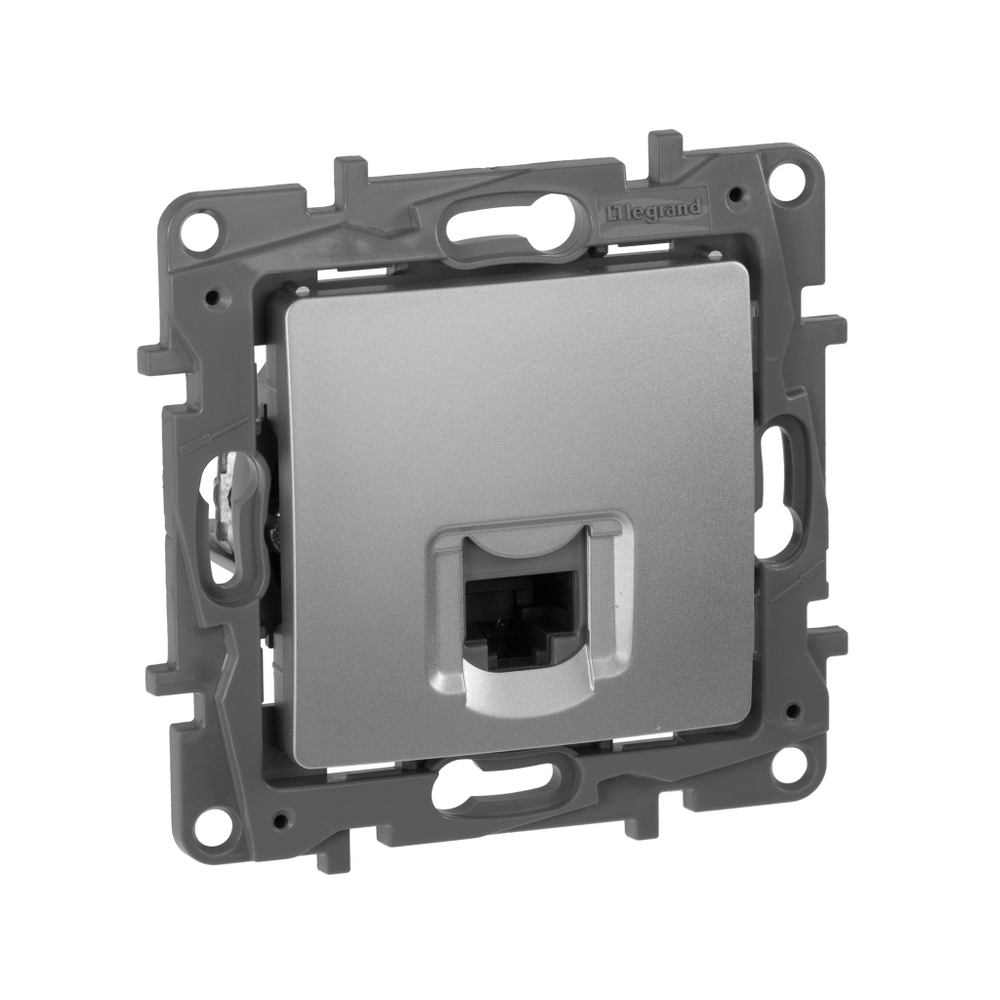 Розетка компьютерная RJ45 категория 5e UTP алюминий ETIKA Legrand