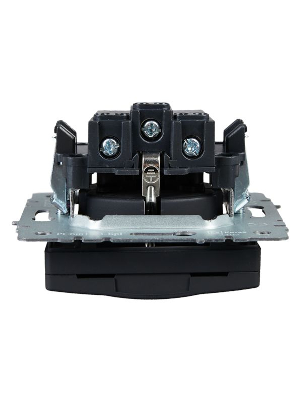 Розетка BRITE РСбш10-3-БрГ 16А IP20 с заземл. защ. шторки с крышкой механизм графит IEK BR-R16-16-K53