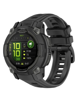 Ремешок для Garmin Instinct 3 (45) силиконовый ширина 22 мм оригинальное крепление (Черный)