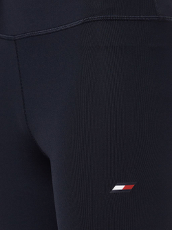 Leginsy Tommy Hilfiger HW Flock Mesh Mix Legging - Бирюзовый