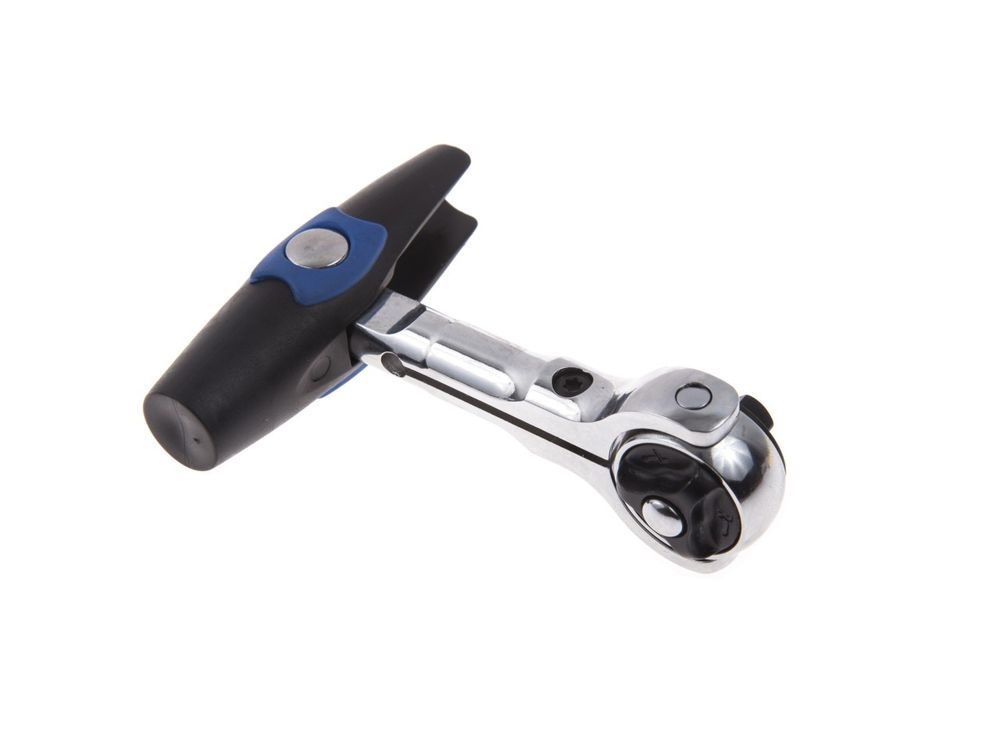 KING TONY (2752-45G) Трещотка 1/4", 114 мм, 72 зубца, дисковый механизм, поворотная голова с кнопкой