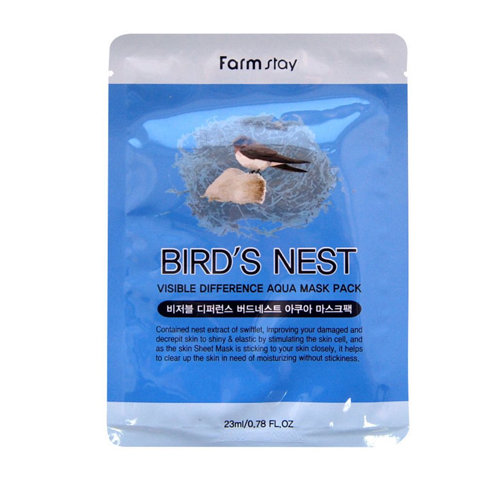 FarmStay. Тканевая маска с экстрактом ласточкиного гнезда Visible Difference Bird&#39;s Nest Aqua Mask Pack