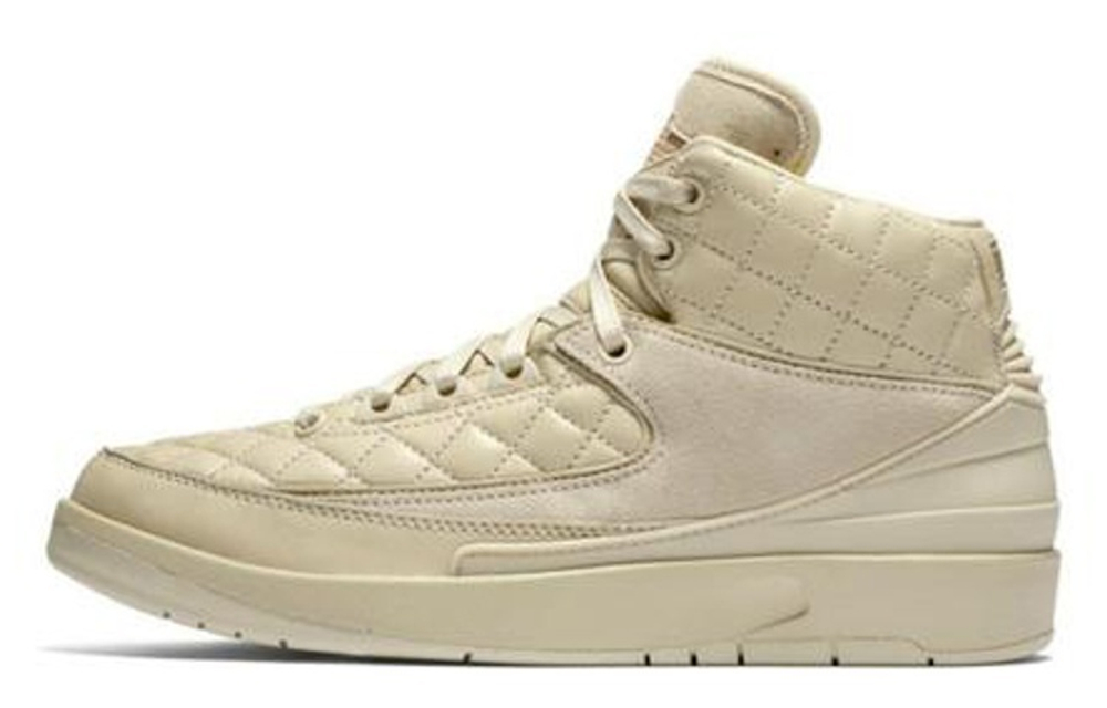 Jordan Air Jordan 2 Retro Just Don Beach stitching All-match Mid-top retro Basketball shoes men's Beige 2016 Edition