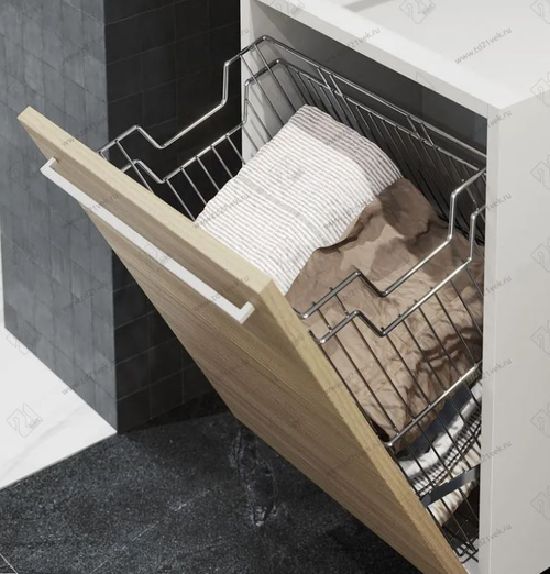 S-8117-C Корзина для белья навесная в базу 600 мм, Starax, (530х290х500 мм), хром