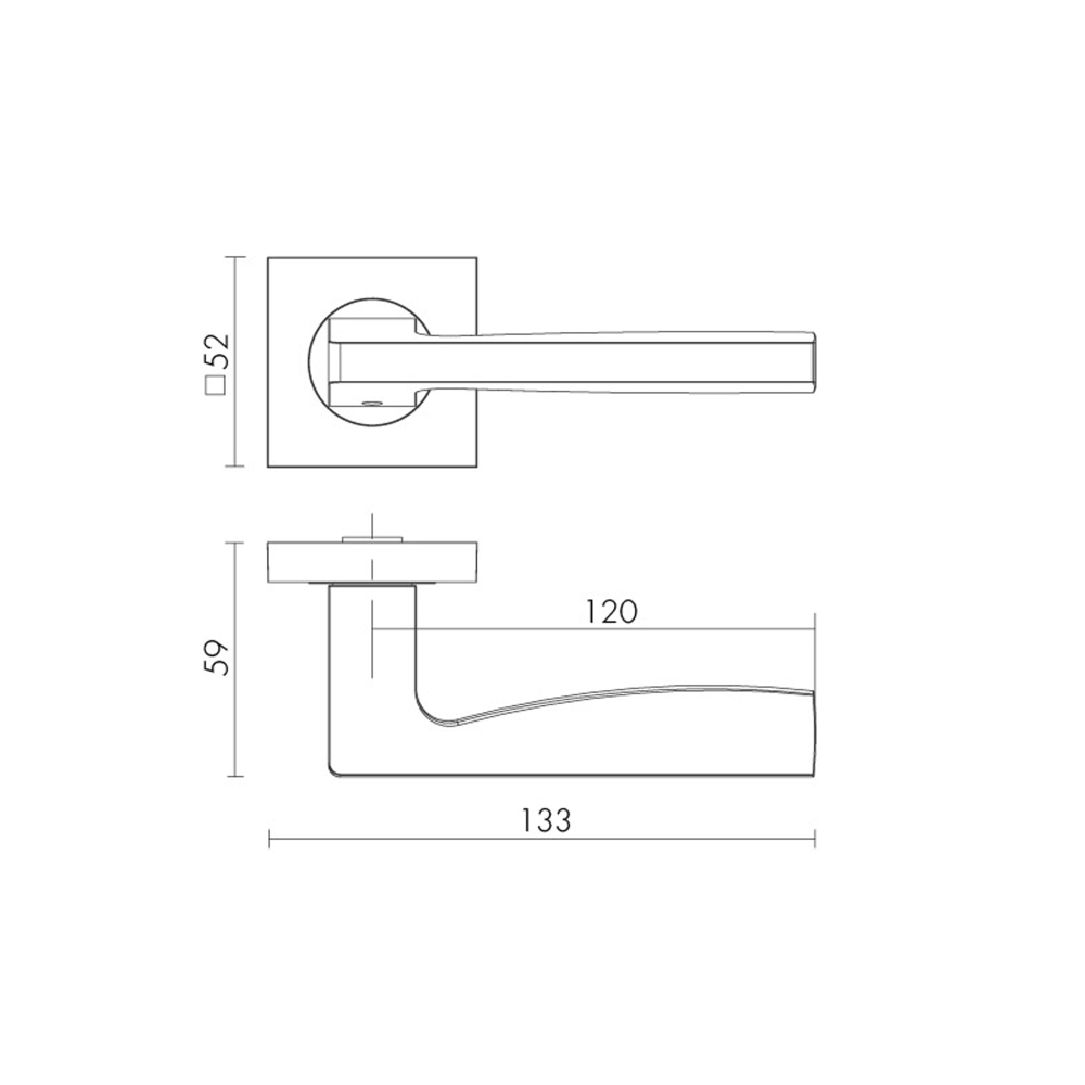 Ручка раздельная K.KM52.ROCK (ROCK KM) GR-23 графит