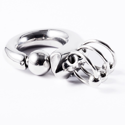 Кольцо с кольцами (утяжелитель 1 шт.) для пирсинга, толщина 3 мм, шарик 8 мм.