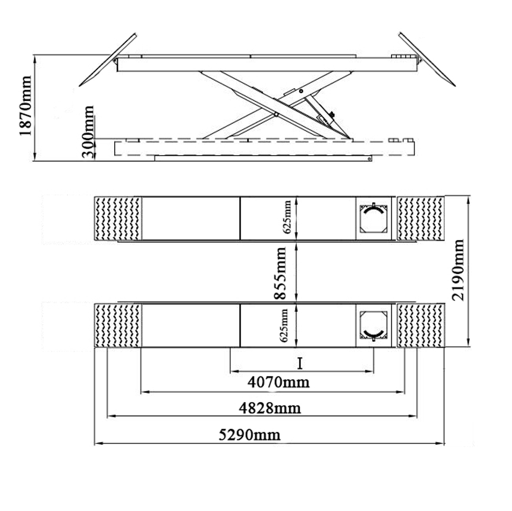 PEAK PX09A Подъемник ножничный под сход-развал 4 т.
