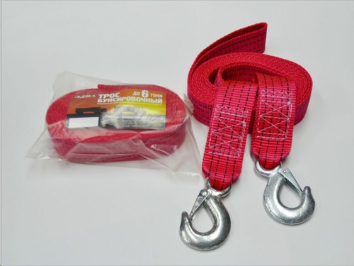 Трос буксир. (6 т) лента 2 крюка /4,5 м/ усилен. (A-TOL)