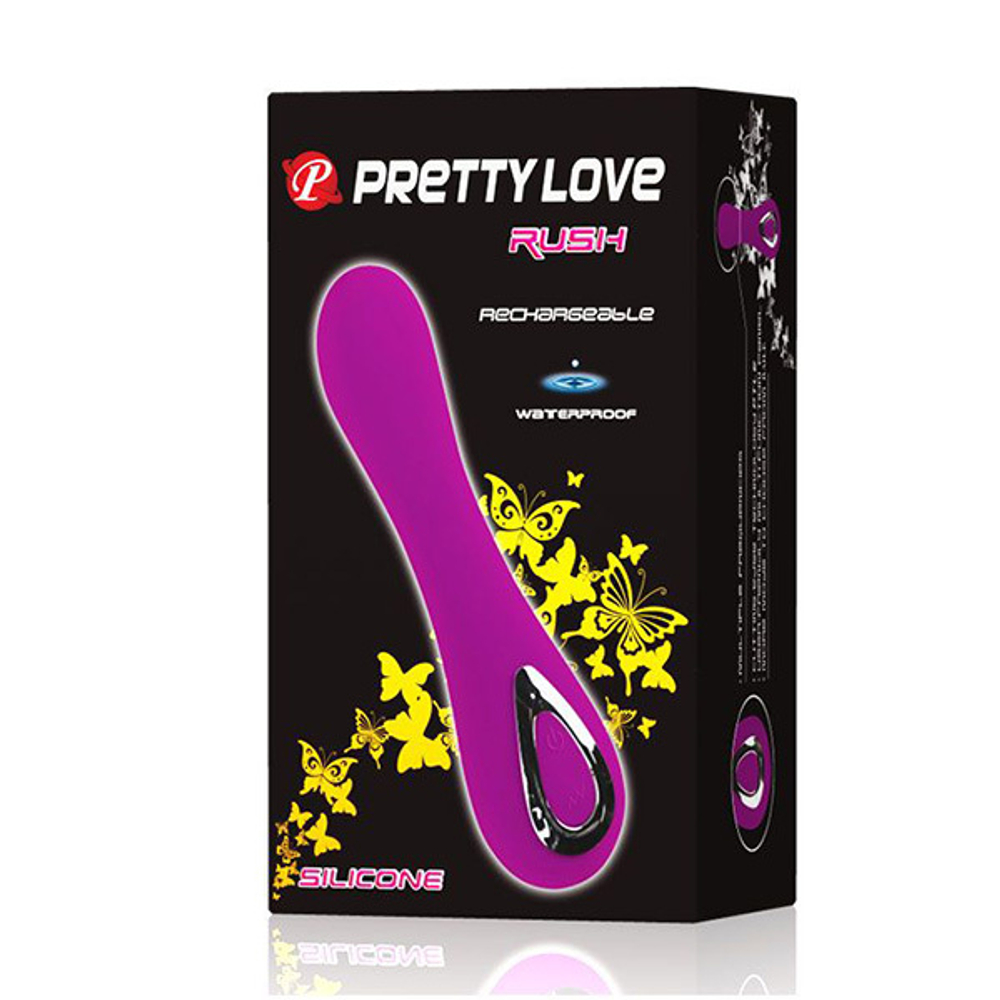Перезаряжаемый вибромассажер 14,5см с 10 функциями вибрации Pretty Love Rush BI-014106