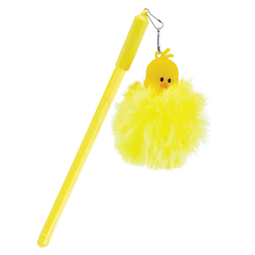 Ручка с пушистой подвеской шариковая "YES, DUCK", СИНЯЯ, пишущий узел 0,7 мм